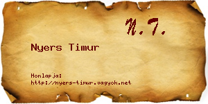 Nyers Timur névjegykártya